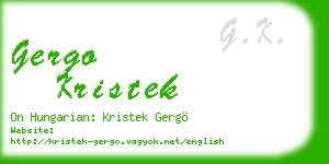 gergo kristek business card